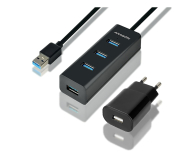 Hub USB Axagon HUE-S2BP, 4x USB 5Gbps CHARGING hub, kabel USB-A 120cm, AC